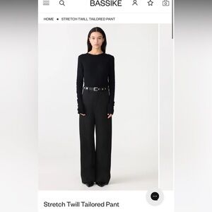 Women’s stretch twill wide leg pants, brand is Bassike. Size 0. NWT
